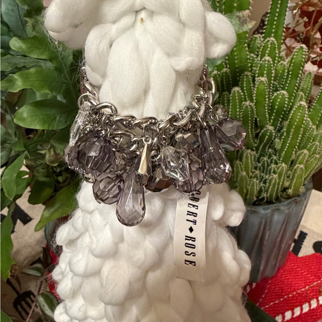 Robert Rose Silver Bracelet With Smoky Charms